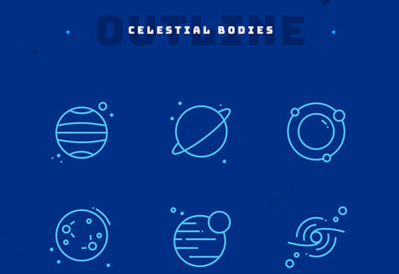 Space Iconography: 36 Free Icons