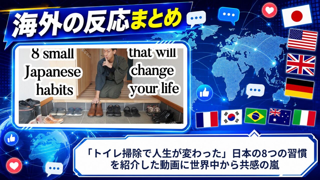 【海外の反応】「トイレ掃除で人生が変わった」日本の8つの習慣を紹介した動画に世界中から共感の嵐