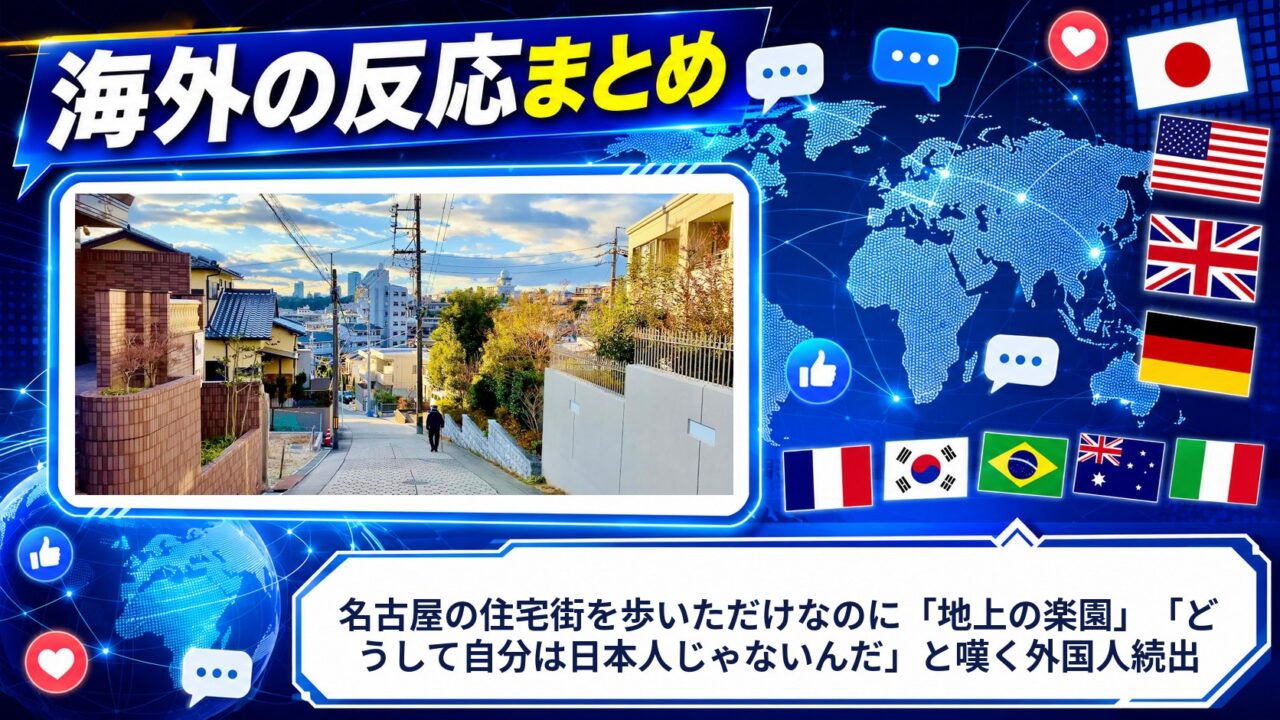 【海外の反応】名古屋の住宅街を歩いただけなのに「地上の楽園」「どうして自分は日本人じゃないんだ」と嘆く外国人続出