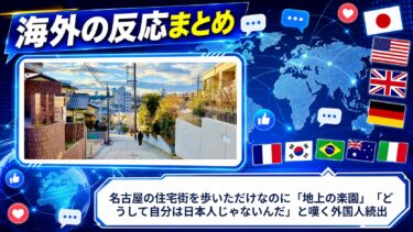 【海外の反応】名古屋の住宅街を歩いただけなのに「地上の楽園」「どうして自分は日本人じゃないんだ」と嘆く外国人続出