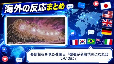 【海外の反応】長岡花火を見た外国人「爆弾が全部花火になればいいのに」