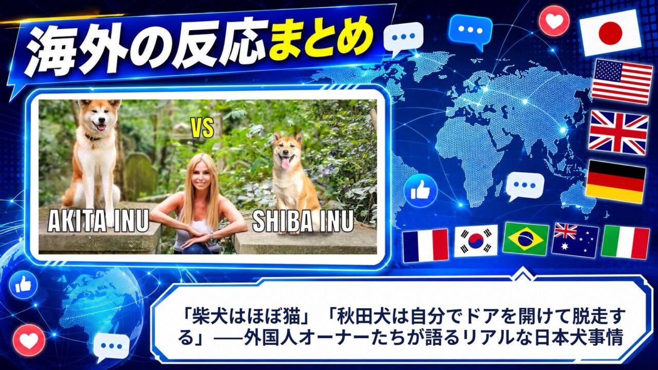 【海外の反応】「柴犬はほぼ猫」「秋田犬は自分でドアを開けて脱走する」——外国人オーナーたちが語るリアルな日本犬事情