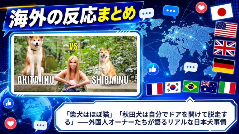 【海外の反応】「柴犬はほぼ猫」「秋田犬は自分でドアを開けて脱走する」——外国人オーナーたちが語るリアルな日本犬事情