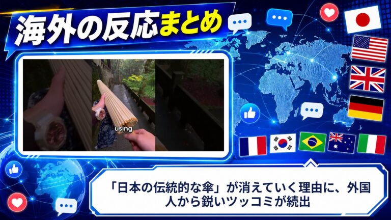 【海外の反応】「日本の伝統的な傘」が消えていく理由に、外国人から鋭いツッコミが続出