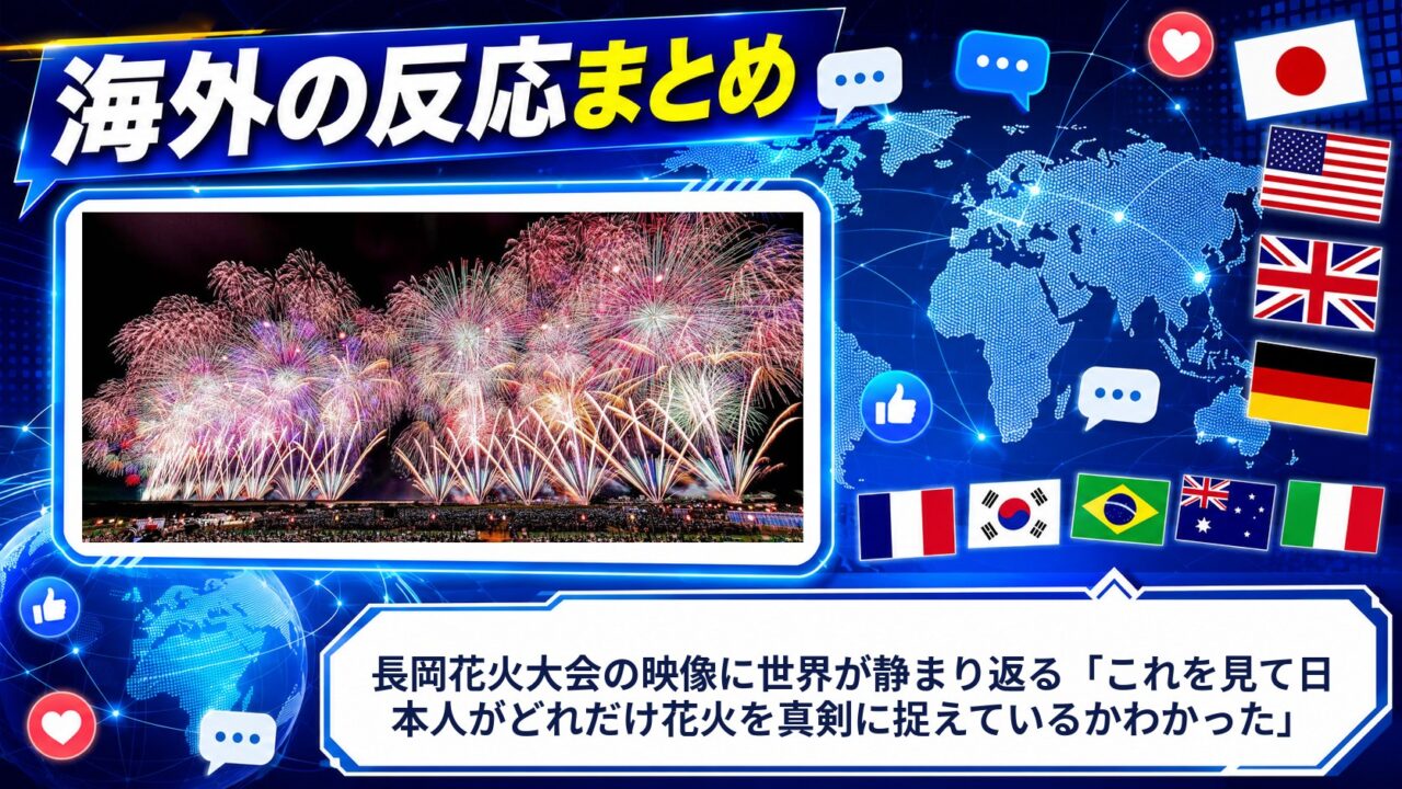 【海外の反応】長岡花火大会の映像に世界が静まり返る「これを見て日本人がどれだけ花火を真剣に捉えているかわかった」