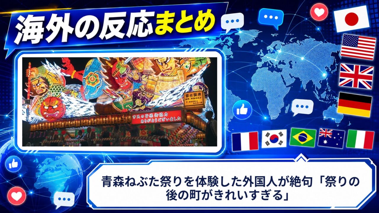 【海外の反応】青森ねぶた祭りを体験した外国人が絶句「祭りの後の町がきれいすぎる」