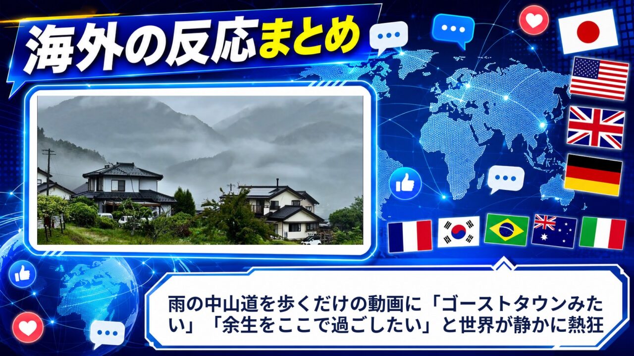 【海外の反応】雨の中山道を歩くだけの動画に「ゴーストタウンみたい」「余生をここで過ごしたい」と世界が静かに熱狂