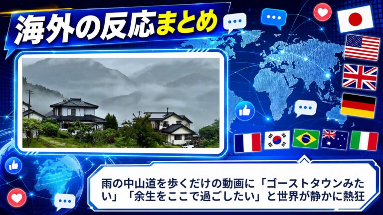 【海外の反応】雨の中山道を歩くだけの動画に「ゴーストタウンみたい」「余生をここで過ごしたい」と世界が静かに熱狂