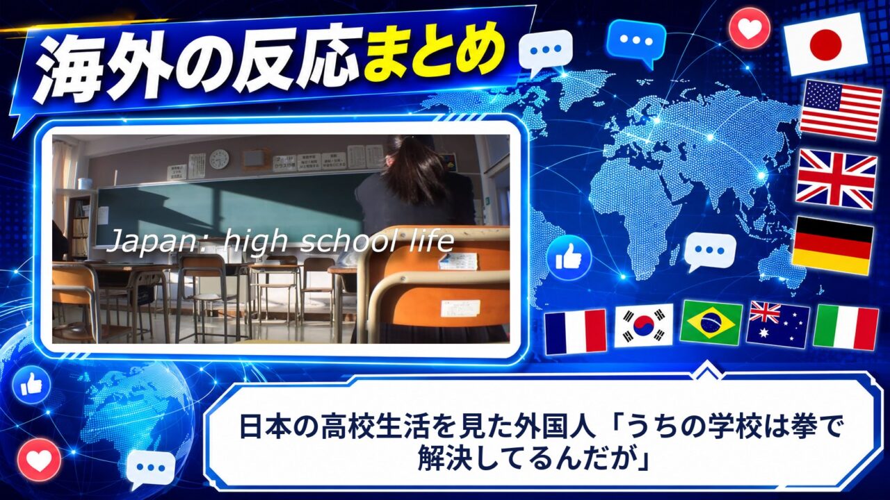 【海外の反応】日本の高校生活を見た外国人「うちの学校は拳で解決してるんだが」