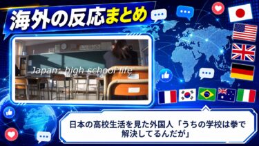 【海外の反応】日本の高校生活を見た外国人「うちの学校は拳で解決してるんだが」