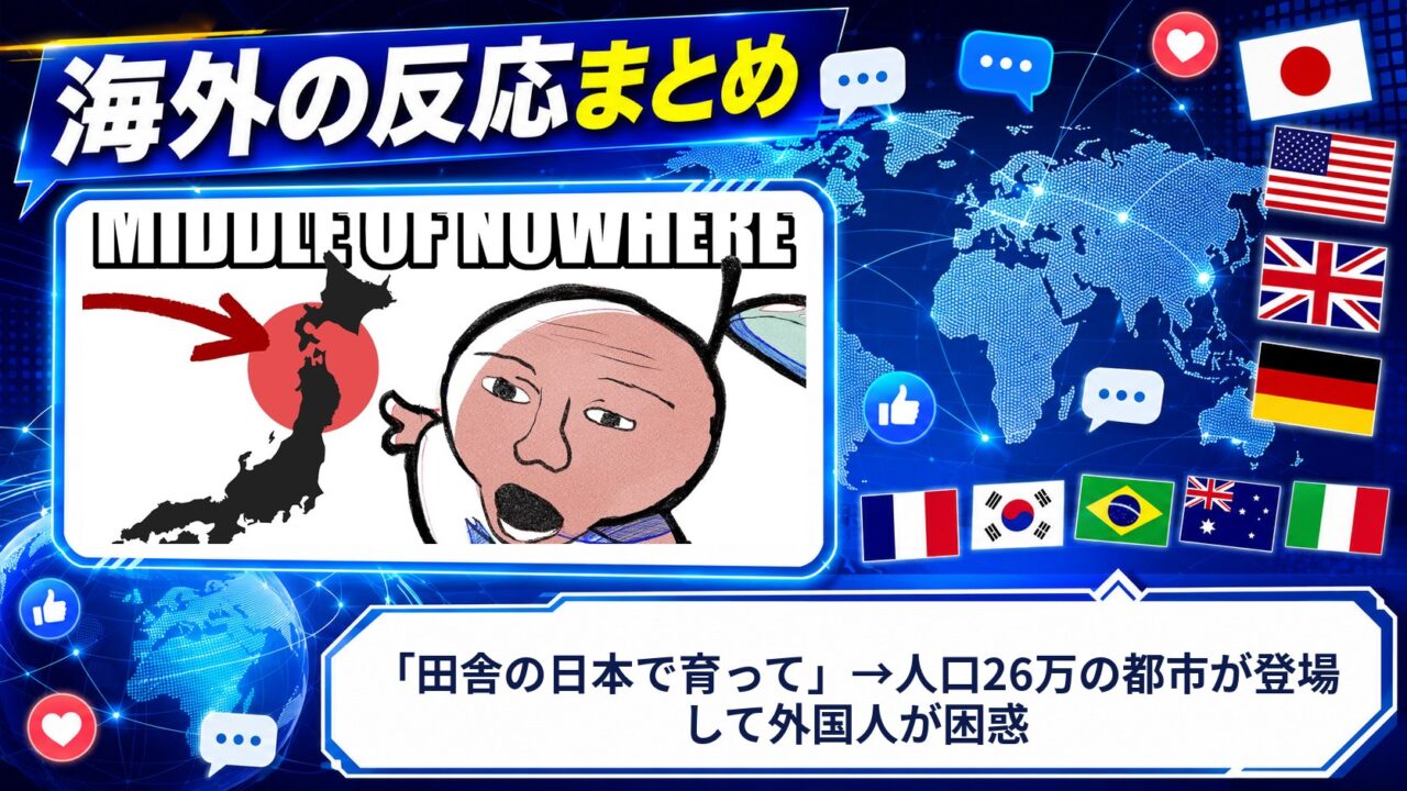 【海外の反応】「田舎の日本で育って」→人口26万の都市が登場して外国人が困惑