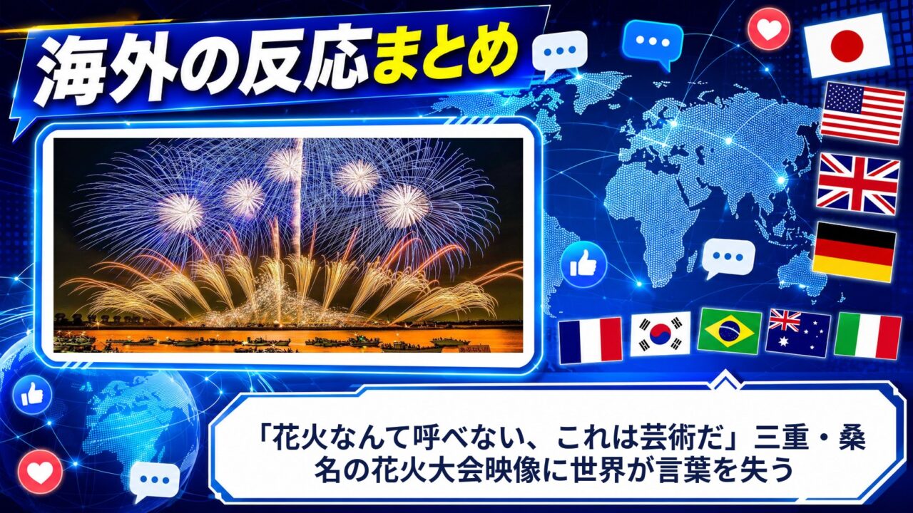 【海外の反応】「花火なんて呼べない、これは芸術だ」三重・桑名の花火大会映像に世界が言葉を失う