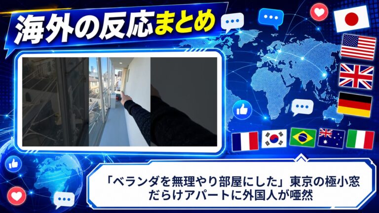 【海外の反応】「ベランダを無理やり部屋にした」東京の極小窓だらけアパートに外国人が唖然