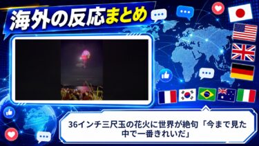 【海外の反応】36インチ三尺玉の花火に世界が絶句「今まで見た中で一番きれいだ」