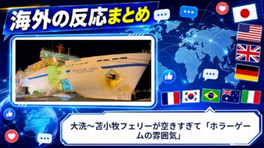 【海外の反応】大洗〜苫小牧フェリーが空きすぎて「ホラーゲームの雰囲気」