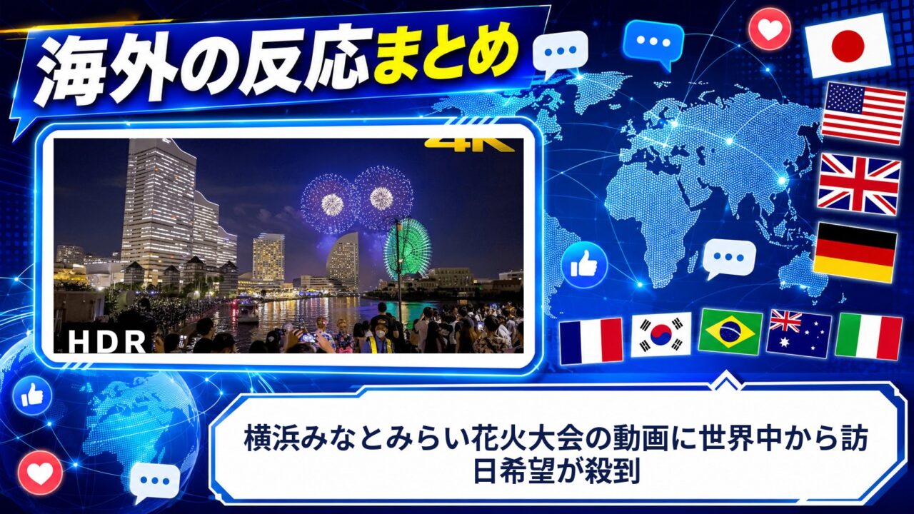 【海外の反応】横浜みなとみらい花火大会の動画に世界中から訪日希望が殺到