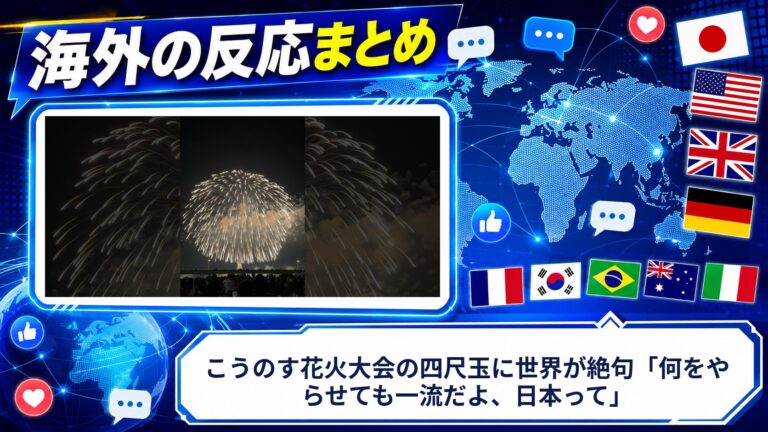 【海外の反応】こうのす花火大会の四尺玉に世界が絶句「何をやらせても一流だよ、日本って」