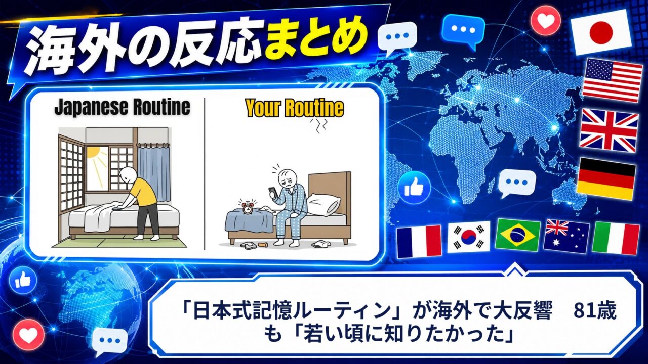 【海外の反応】「日本式記憶ルーティン」が海外で大反響　81歳も「若い頃に知りたかった」
