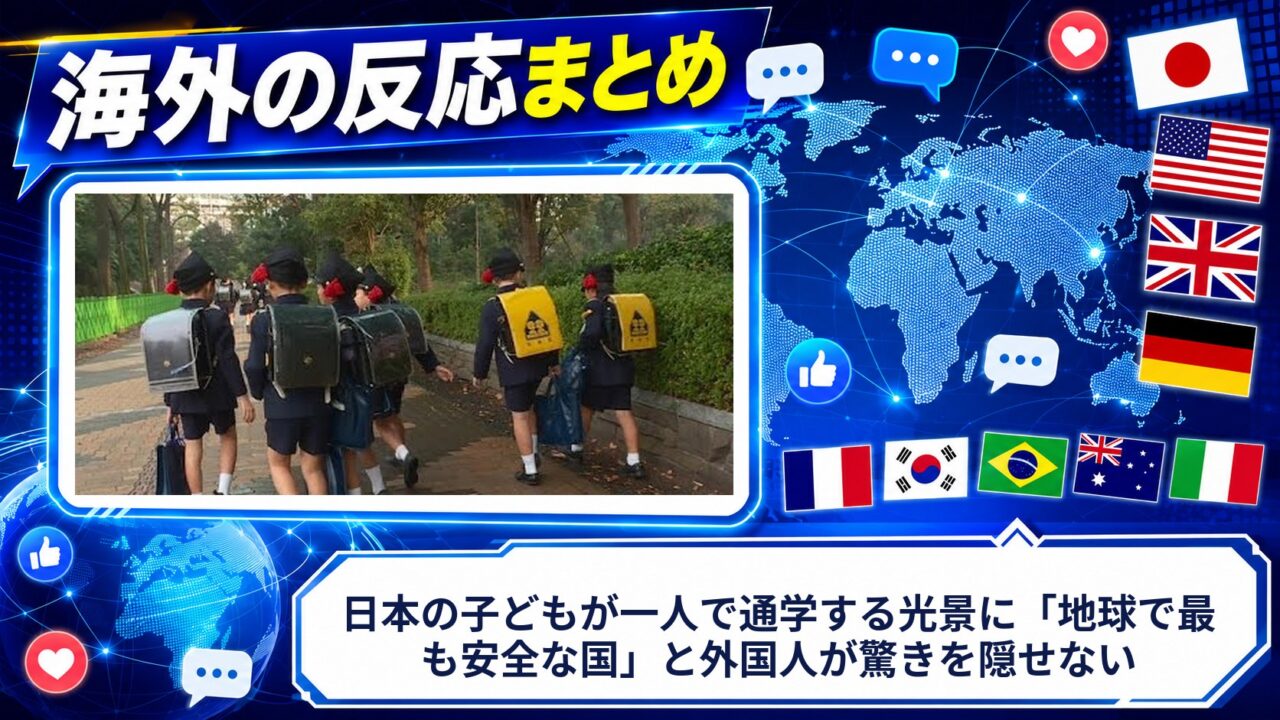 【海外の反応】日本の子どもが一人で通学する光景に「地球で最も安全な国」と外国人が驚きを隠せない