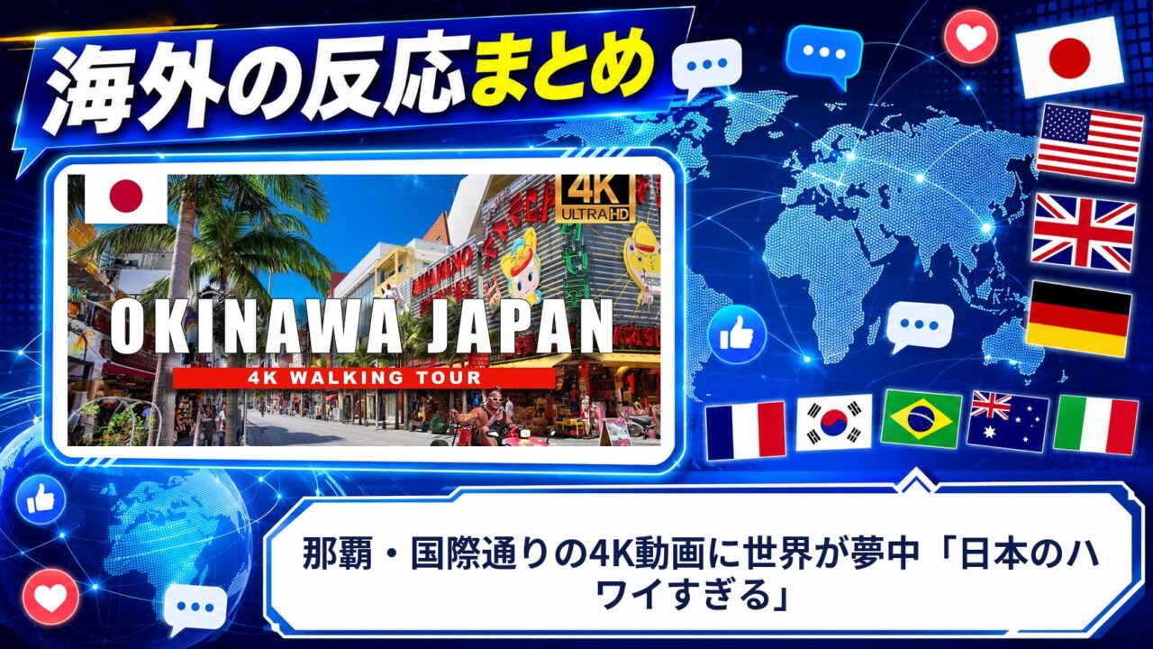【海外の反応】那覇・国際通りの4K動画に世界が夢中「日本のハワイすぎる」