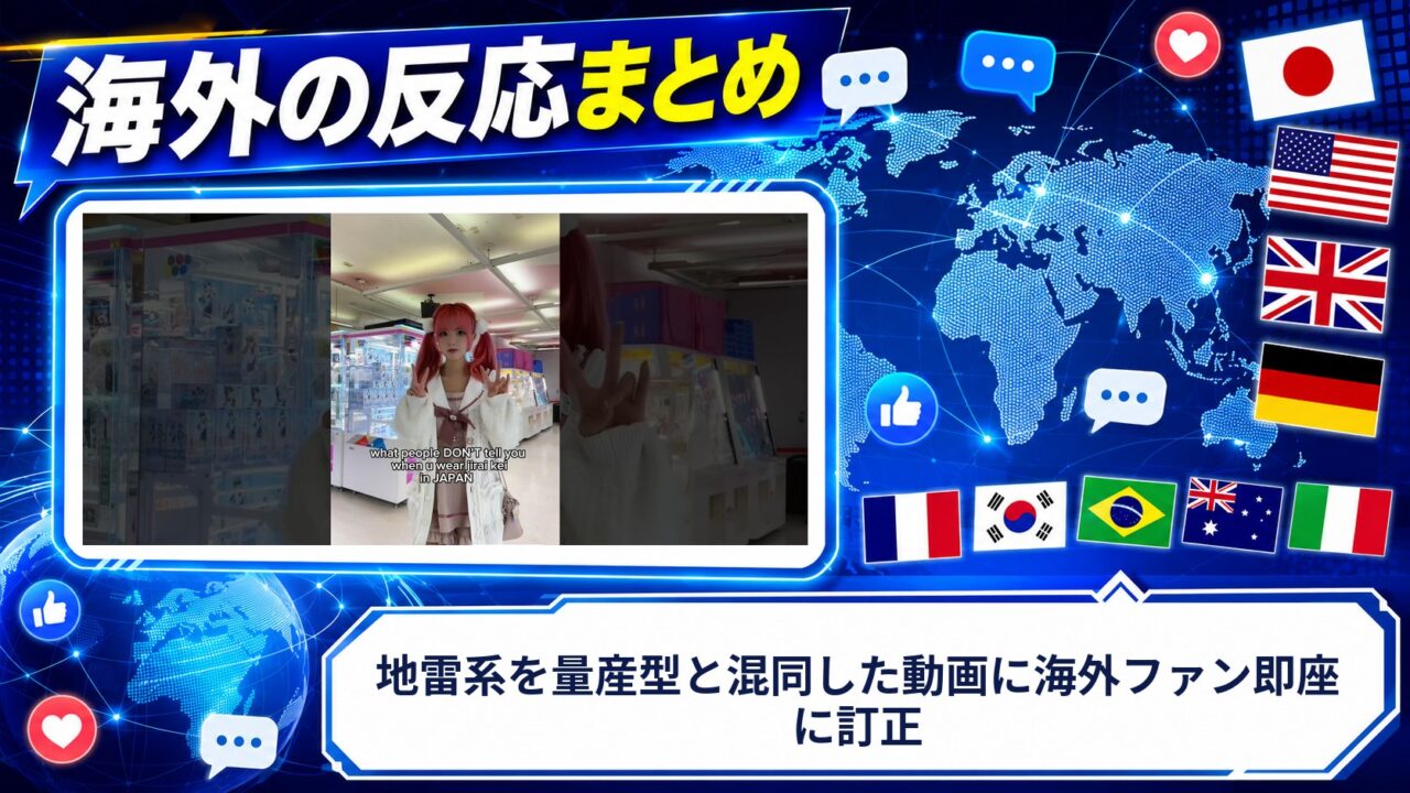 【海外の反応】地雷系を量産型と混同した動画に海外ファン即座に訂正