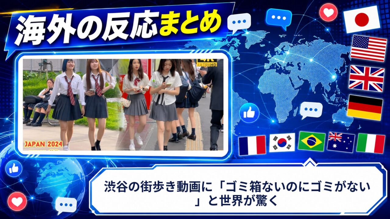 【海外の反応】渋谷の街歩き動画に「ゴミ箱ないのにゴミがない」と世界が驚く