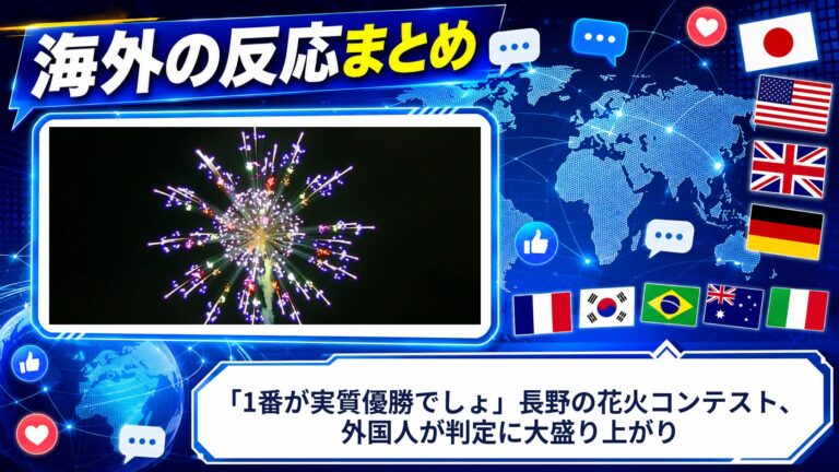 【海外の反応】「1番が実質優勝でしょ」長野の花火コンテスト、外国人が判定に大盛り上がり