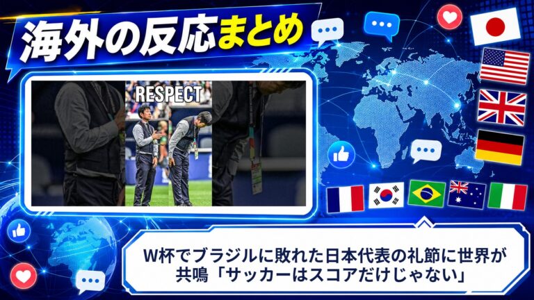 【海外の反応】W杯でブラジルに敗れた日本代表の礼節に世界が共鳴「サッカーはスコアだけじゃない」
