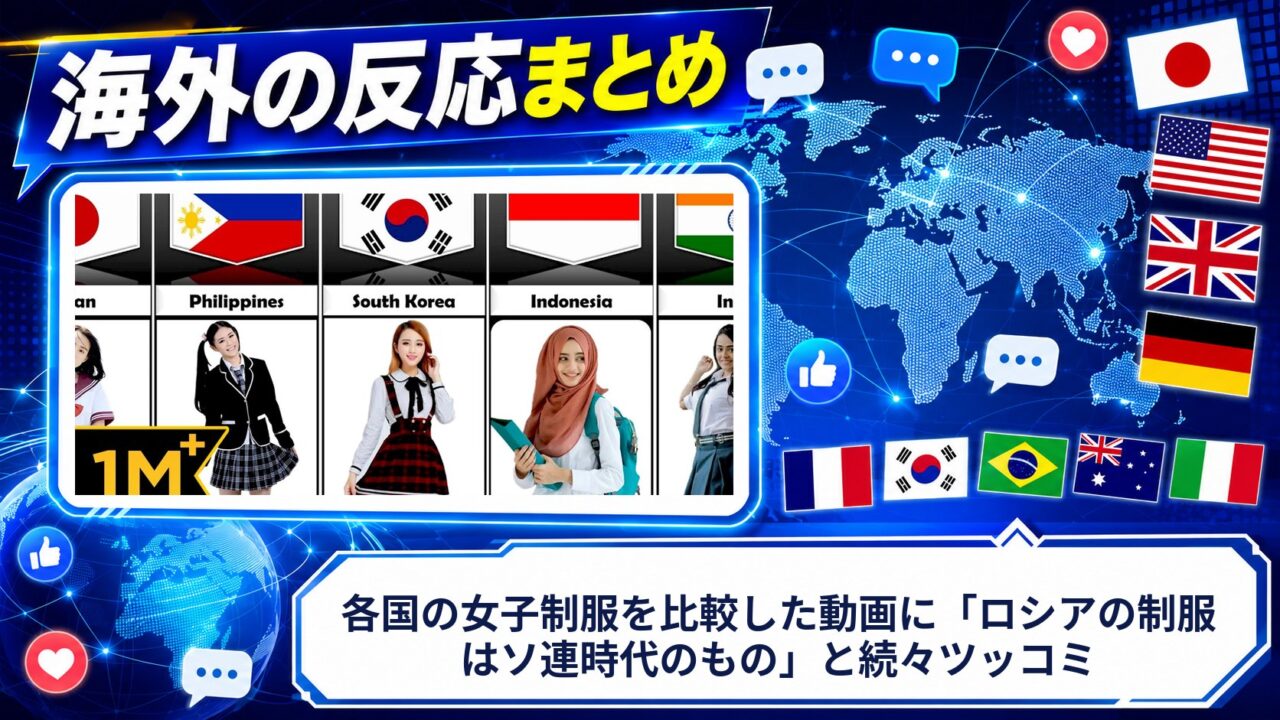 【海外の反応】各国の女子制服を比較した動画に「ロシアの制服はソ連時代のもの」と続々ツッコミ