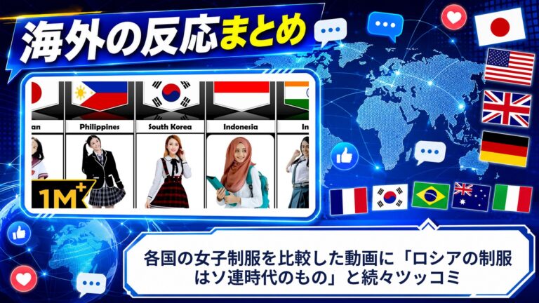 【海外の反応】各国の女子制服を比較した動画に「ロシアの制服はソ連時代のもの」と続々ツッコミ