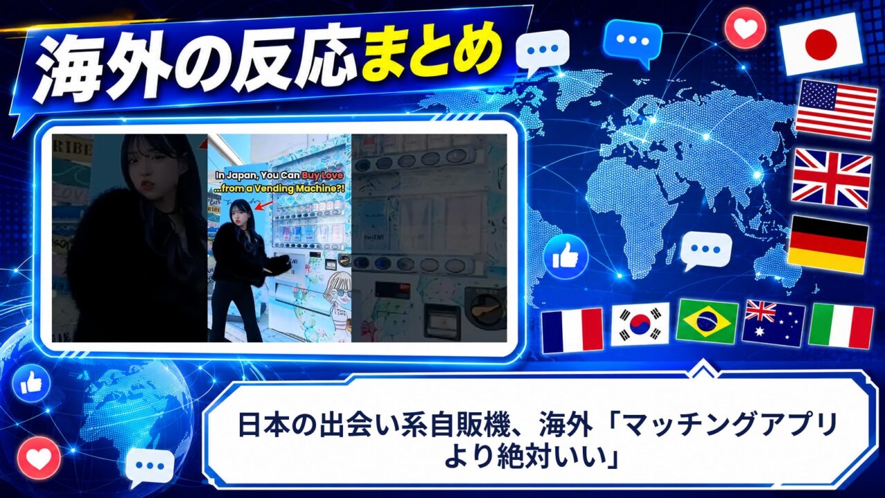 【海外の反応】日本の出会い系自販機、海外「マッチングアプリより絶対いい」