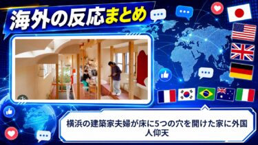 【海外の反応】横浜の建築家夫婦が床に5つの穴を開けた家に外国人仰天