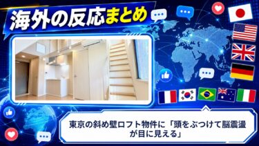 【海外の反応】東京の斜め壁ロフト物件に「頭をぶつけて脳震盪が目に見える」