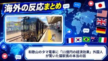 【海外の反応】和歌山のタマ電車に「11億円の経済効果」外国人が驚いた猫駅長の本当の話