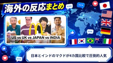 【海外の反応】日本とインドのマクドが4カ国比較で圧倒的人気