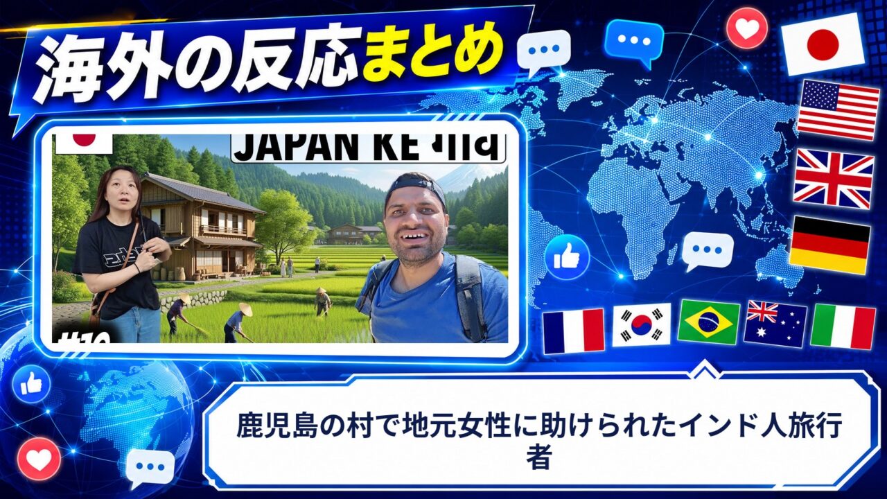 【海外の反応】鹿児島の村で地元女性に助けられたインド人旅行者