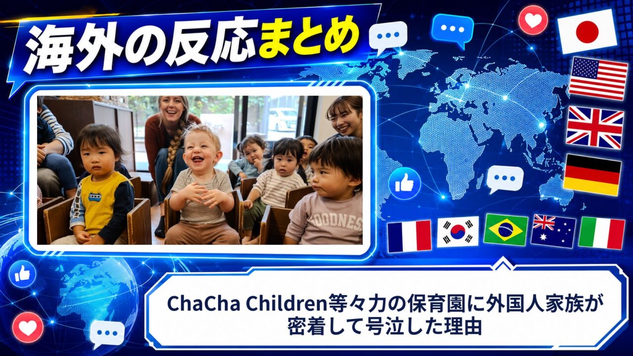 【海外の反応】ChaCha Children等々力の保育園に外国人家族が密着して号泣した理由