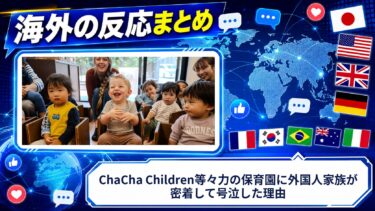 【海外の反応】ChaCha Children等々力の保育園に外国人家族が密着して号泣した理由
