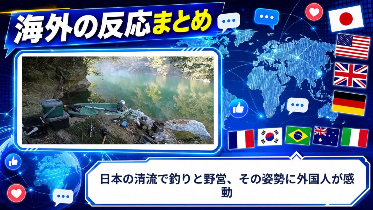 【海外の反応】日本の清流で釣りと野営、その姿勢に外国人が感動