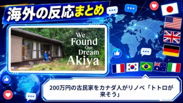 【海外の反応】200万円の古民家をカナダ人がリノベ「トトロが来そう」