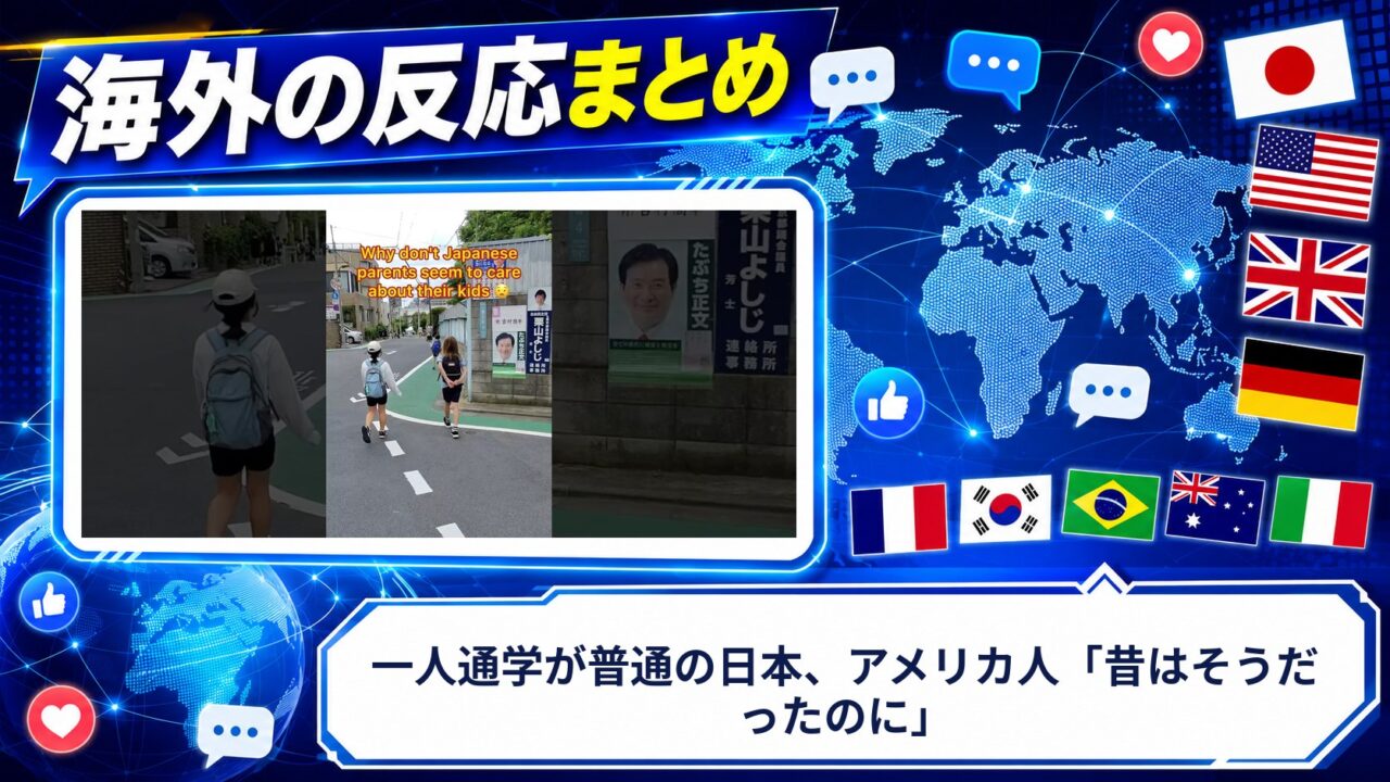 【海外の反応】一人通学が普通の日本、アメリカ人「昔はそうだったのに」